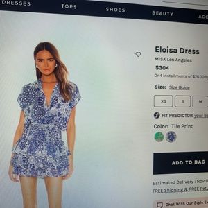 Misa Los Angeles Eloisa Dress in Blue and White